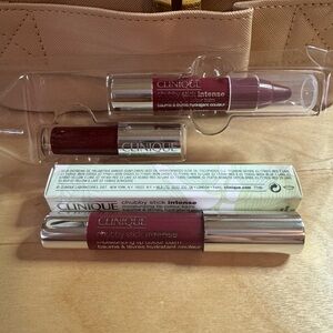 Clinique set chubby stick moisturizing lip Color balm 07 & splash lip gloss #14